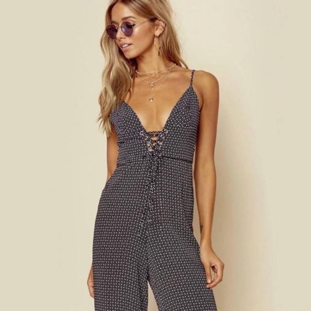 Blue Life [Planet Blue] Gia Polka Dot Jumpsuit